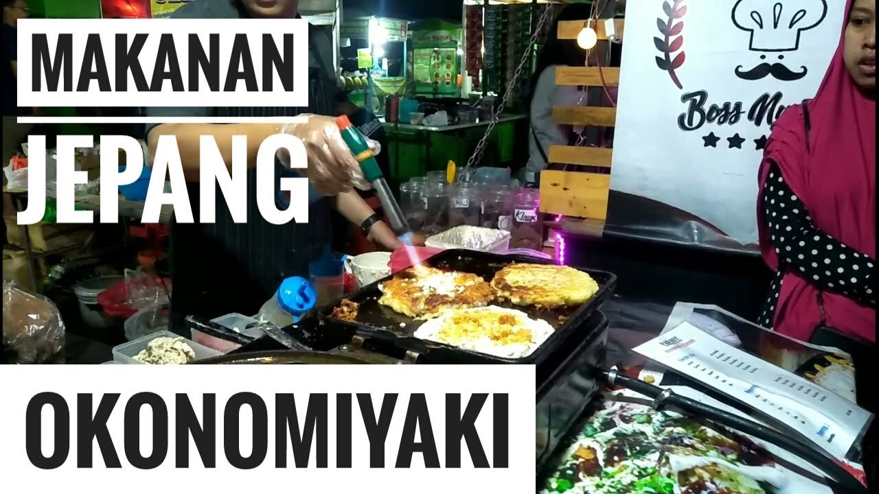 Okonomiyaki Pak Boy makanan khas Jepang Pasar  Malam  