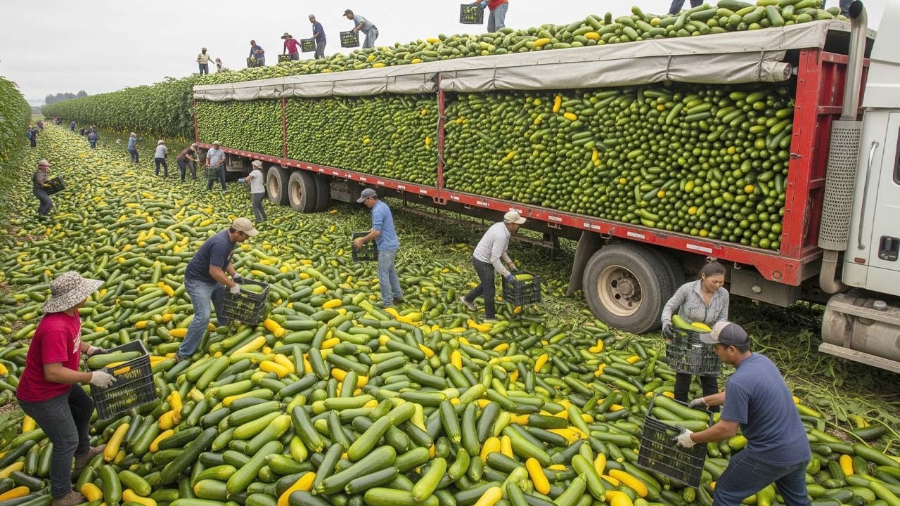 A Maior Colheita de 2025 💥 Milhões de Toneladas de Frutas e Verduras Estão Sendo Colhidas Assim