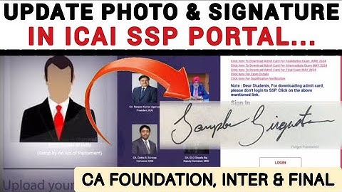 How to update photo and signature in ssp portal | icai ssp portal | #icai #ca #icaisspportal