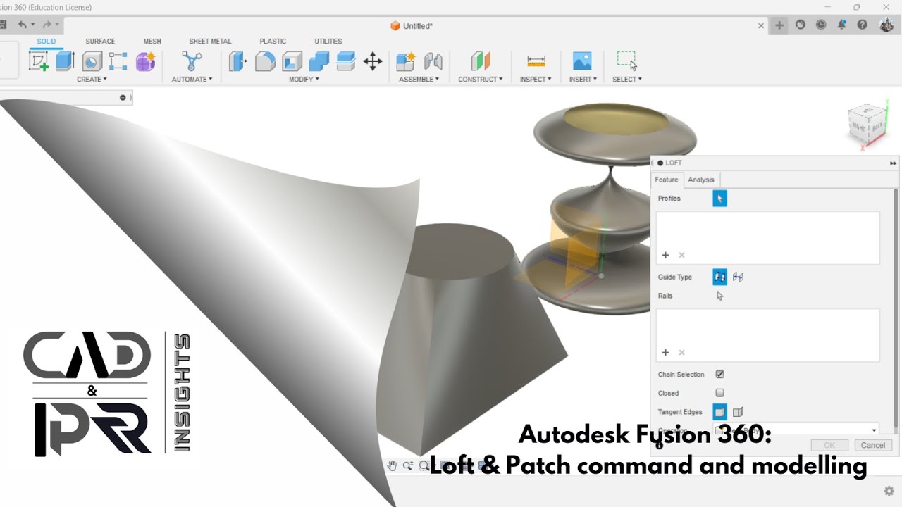 Loft in Patch Workspace in Autodesk Fusion 360 