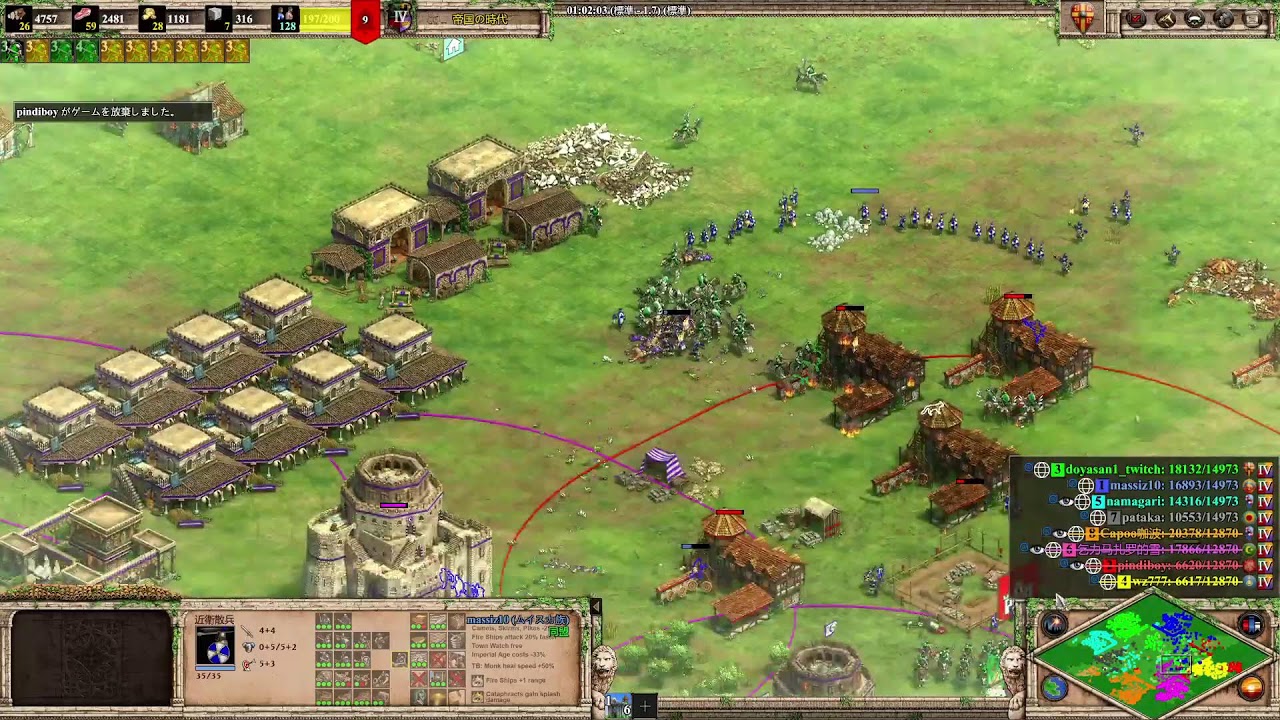 Aoe2 DE 1100～1300レート 4vs4