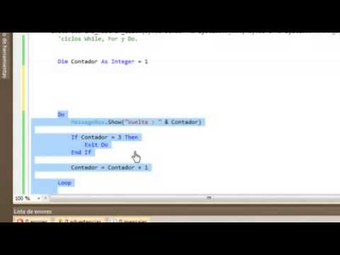 11 Curso de Visual Basic Net Estructuras de ciclos While Do y for ...