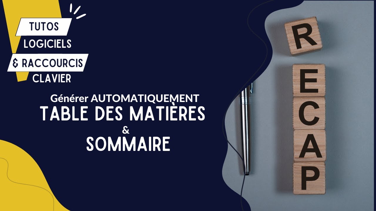 Créer automatiquement un sommaire ou une table des matières dans son