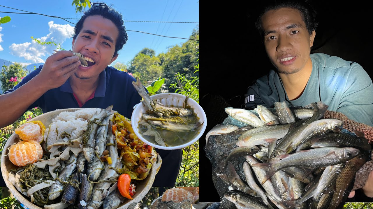 Зимняя ночная рыбалка сетью || Рецепт свежей рыбы | Поймай и приготовь😋