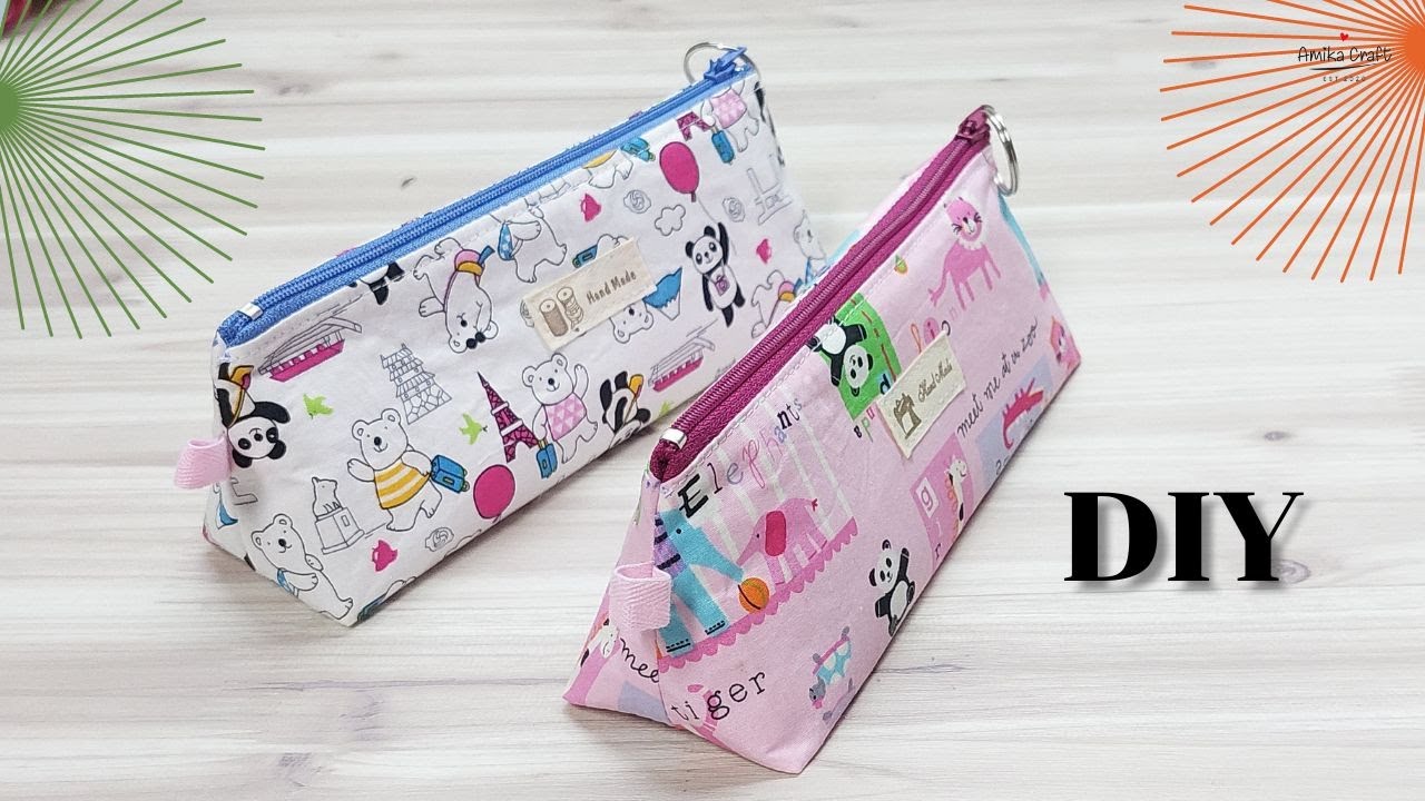 DIY Triple Zipper Pencil Case – diy pouch and bag with sewingtimes