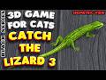 3D game for cats | CATCH THE LIZARD 3 (sometric view) | 4K, 60 fps, stereo sound