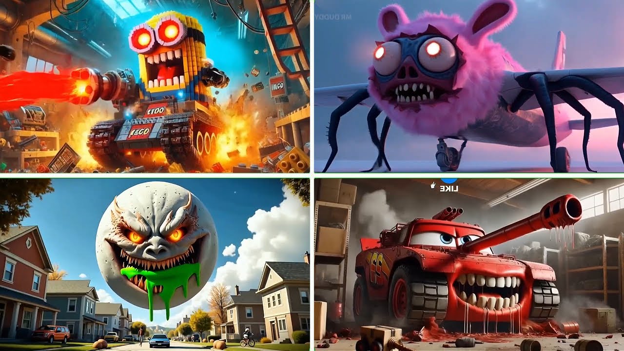 Monion Monster Tank🆚PINKI INFECTED SKY🆚Lunar Moon🆚McQueen Monster Tank