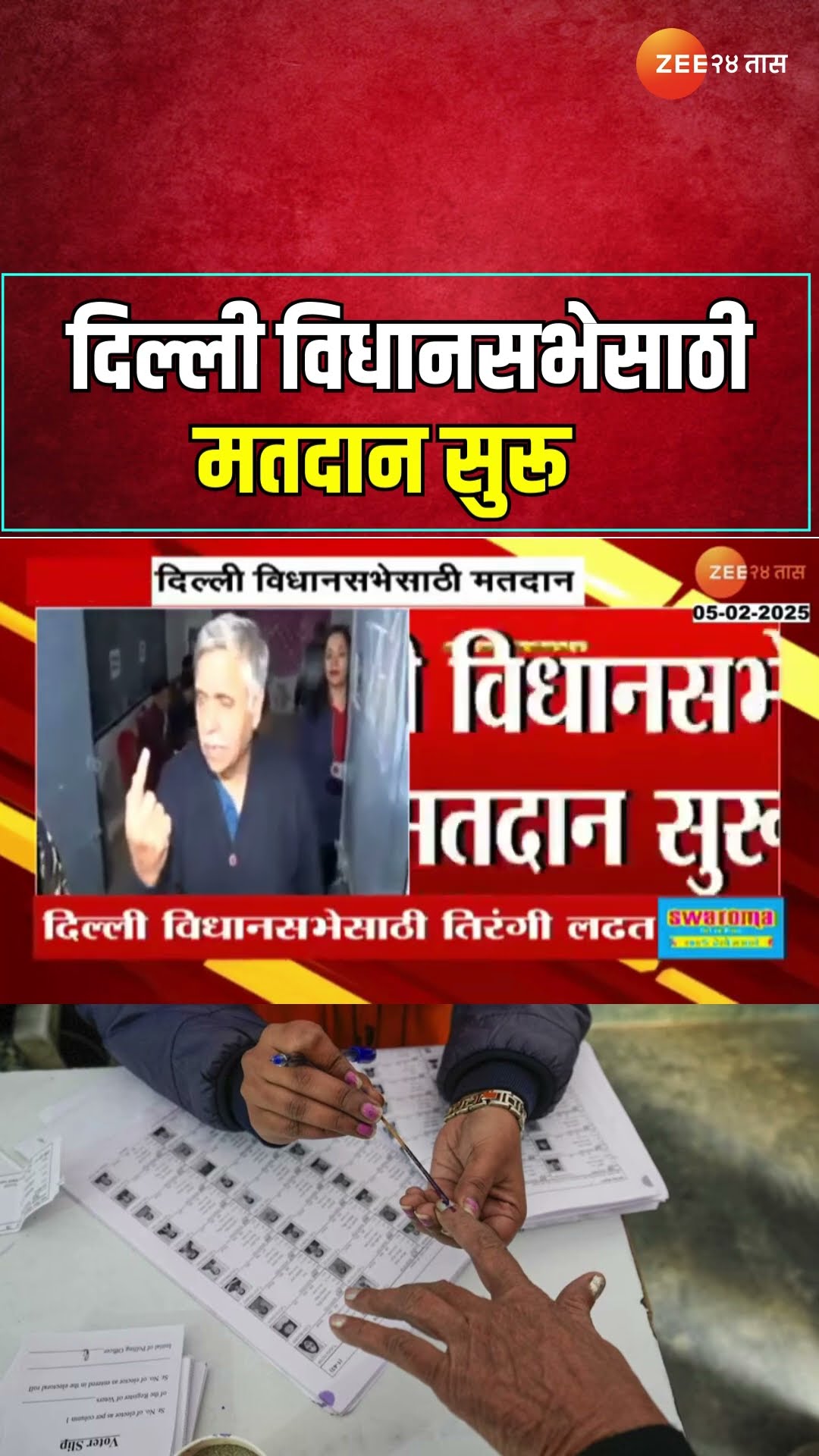 Delhi Vidhansabha Election Voting Start  | दिल्ली विधानसभेच्या 70 जागांसाठीच्या मतदानाला सुरुवात
