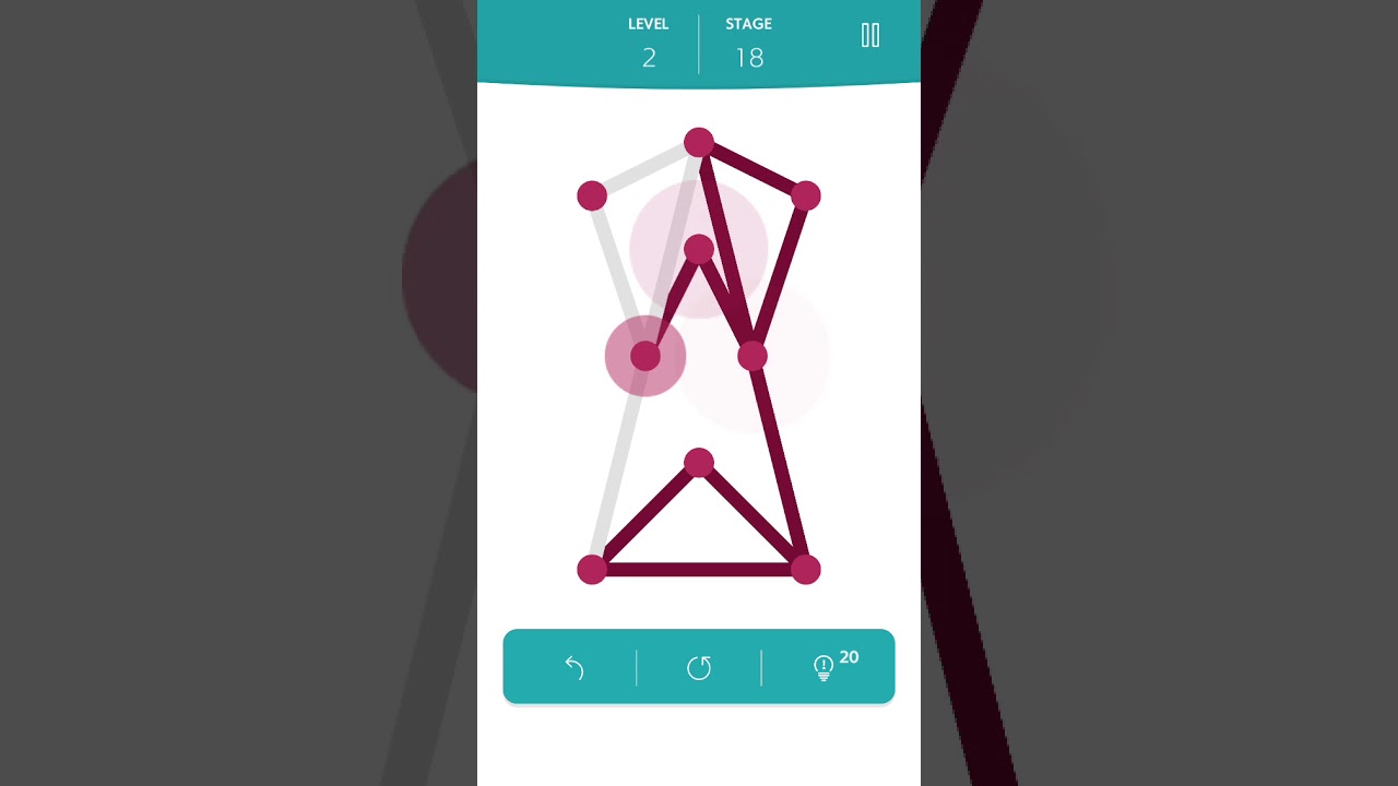 1LINE one-stroke puzzle game. Level 2. Stage 18. 2-18.