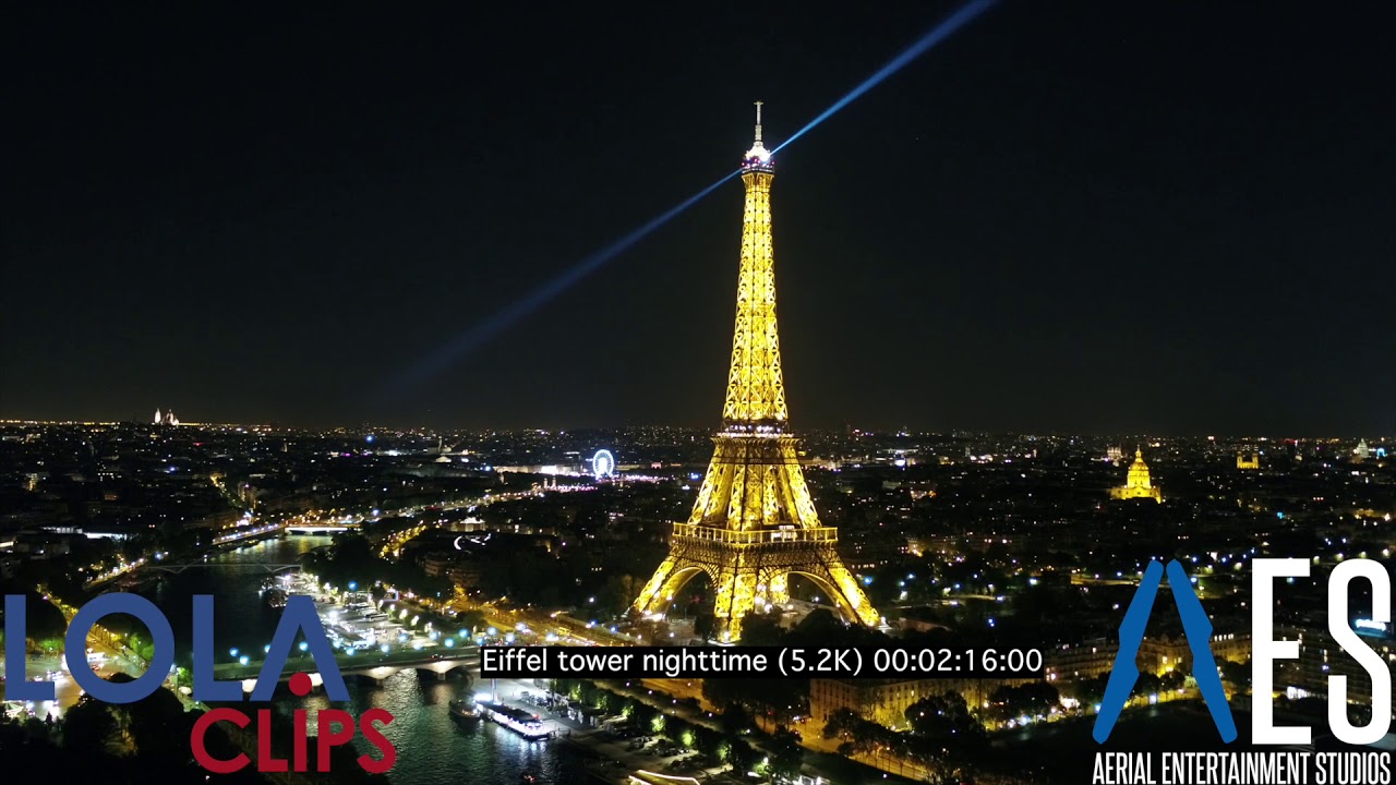 Eiffel Tower nighttime 5.2K