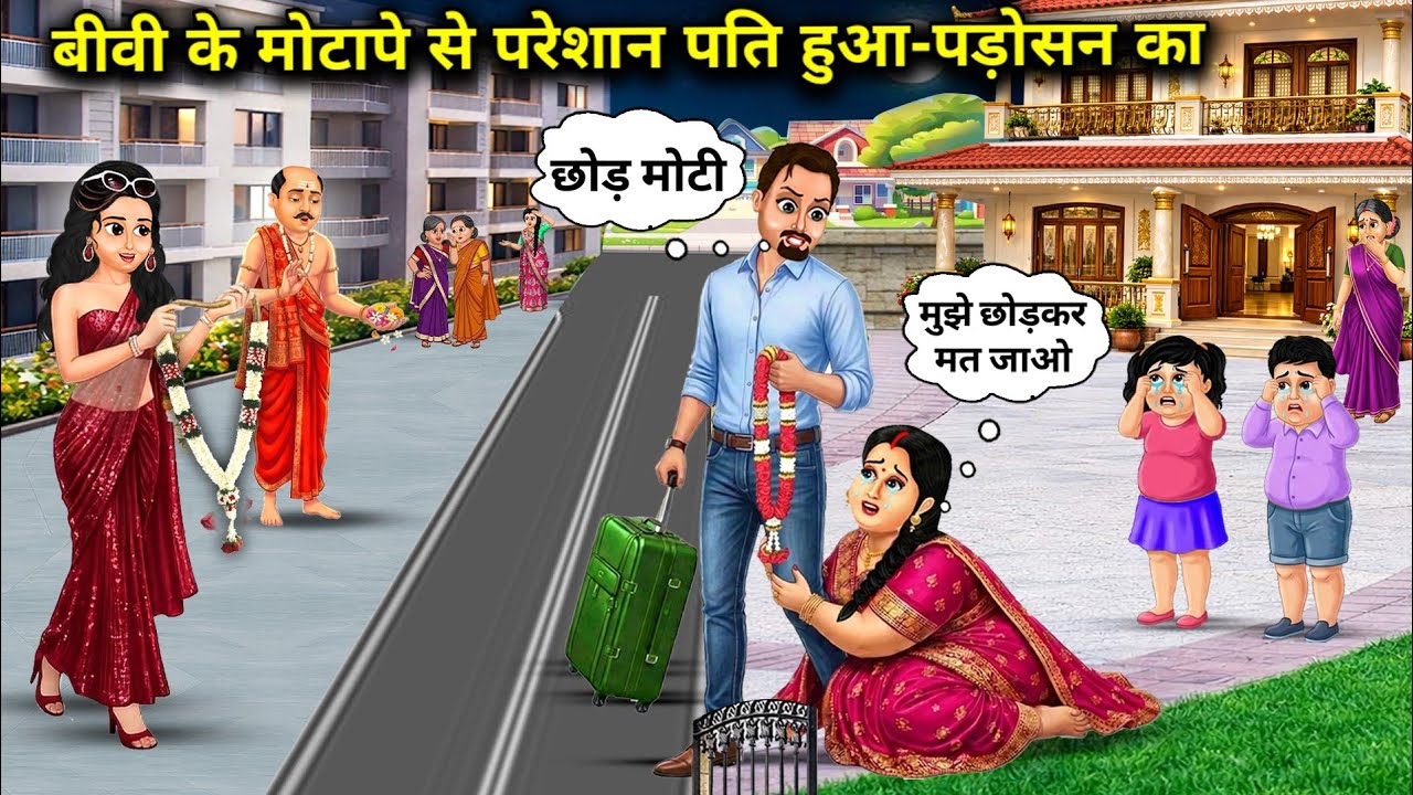  बीवी के मोटापे से परेशान पति हुआ पड़ोसन का || Husband troubled by wife's obesity became neighbor's.