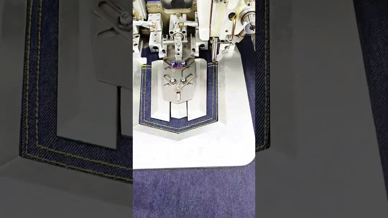 Automatic Pocket Setter For Jeans With Bartacking | Industrial Sewing Machine 