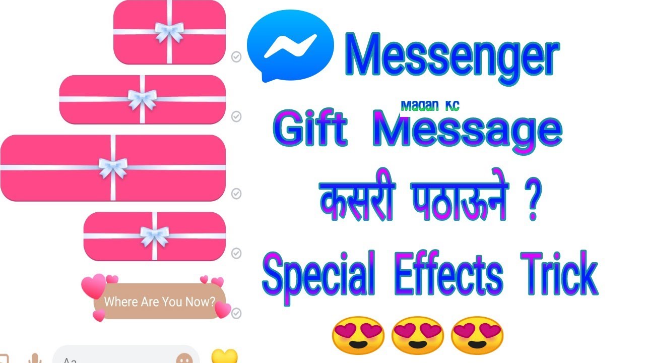 How to send gift message in Facebook messenger ? New Trick | Madan Kc 