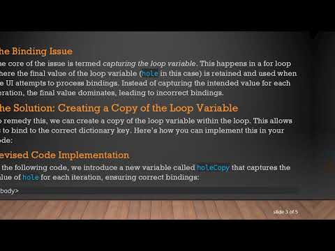 Effectively Binding Dictionaries within a for Loop in C#  Blazor