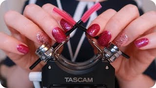 ASMR INTENSE Silicone Brushes On YOUR Ears and Delicate Tascam Capsule Touching for Tingles ~