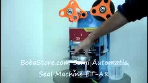 Máy dán  miệng ly trà sữa bán  tự động ET-A9, máy ép miệng ly nhựa