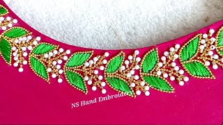 Aari Work Using Normal needle on Stitched Blouse | Hand Embroidery| Maggam work with Normal needle