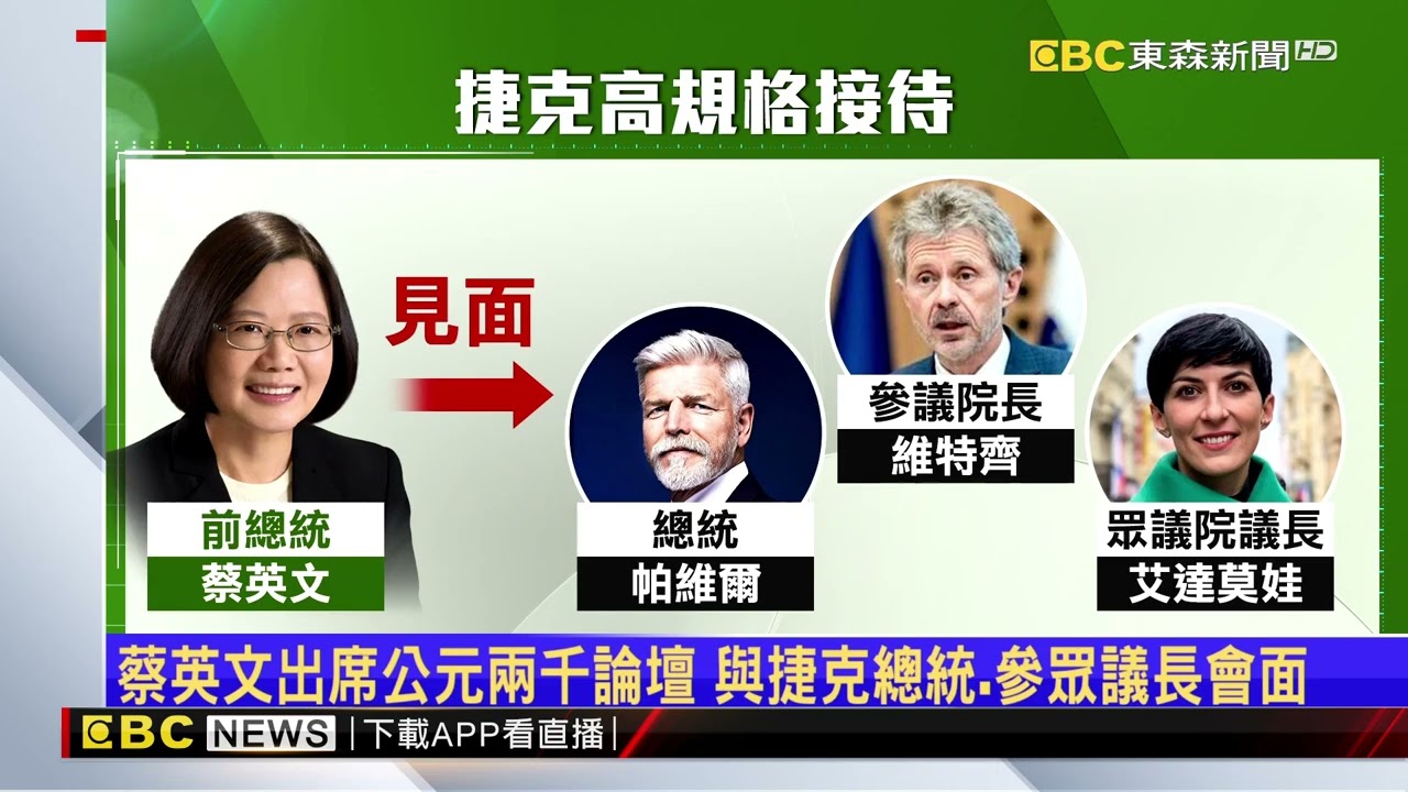 共軍演！ 蔡赴捷克「公元2000論壇」演說 裴洛西也是講者@newsebc