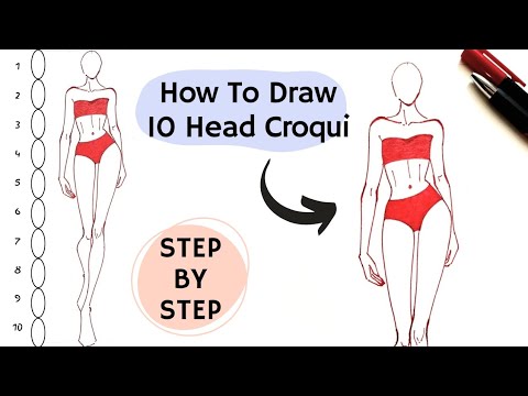 How Rto Draw A Simple Croqui How To Draw 10 Head Croqui || Walking Pose || 10 Head Fashion Figure ...
