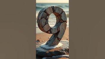 Relaxing Beach Countdown | 9 to 0 Stone Numbers + Voice #countdown #timer #shorts