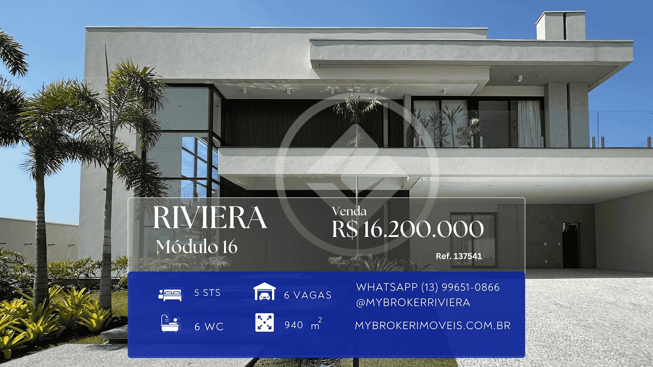 Casa com 5 suítes no módulo 16 da Riviera de São Lourenço