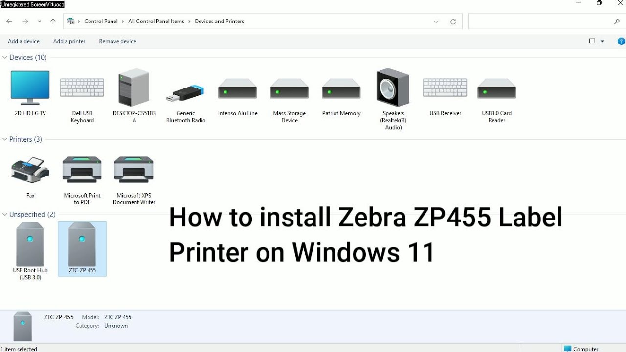 How to Install Zebra ZP455 on Windows 11 - YouTube