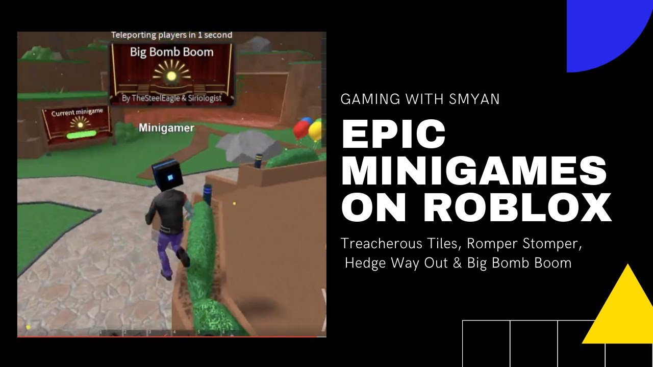 Epic Minigames On Roblox Treacherous Tiles Romper Stomper Hedge Way Out Big Bomb Boom Youtube - chrisandthemike roblox epic minigames