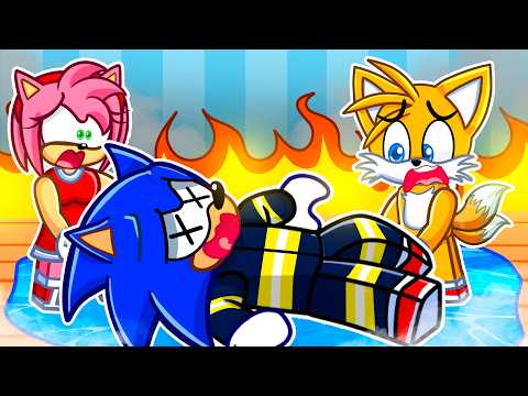 SONIC BECAME A FIREFIGHTER and SAVED A FAMILY In Roblox!