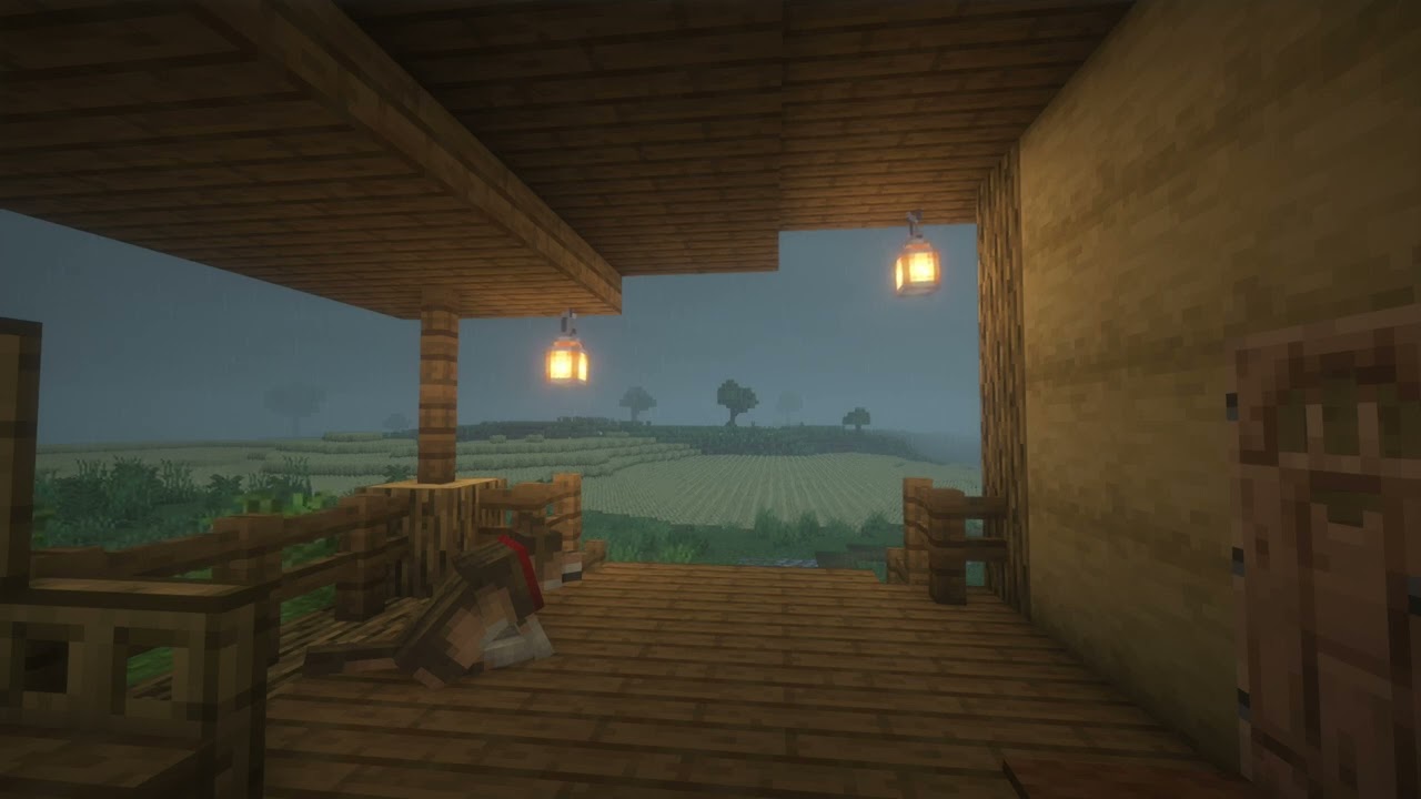 slightly slowed minecraft music + gentle rain ‧₊༄.