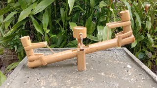 How to make very beautiful bamboo with cement waterfall fountain