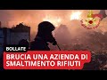 Incendio in un'azienda di smaltimento rifiuti a Bollate