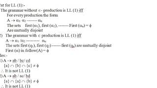 The Properties of LL1 Parser