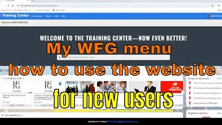 My WFG menu how to use the website for new users