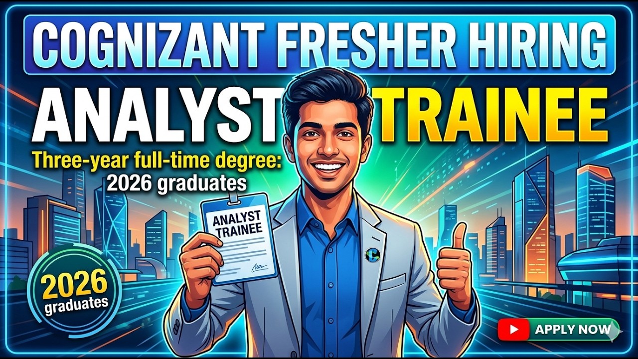 Cognizant Fresher Hiring 2026 | Analyst Trainee Role | Apply Now. - YouTube