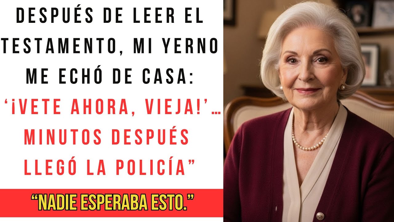 Tras leer el testamento, mi yerno me echó de casa: ‘¡Vete, vieja!’ Minutos después llegó la policía