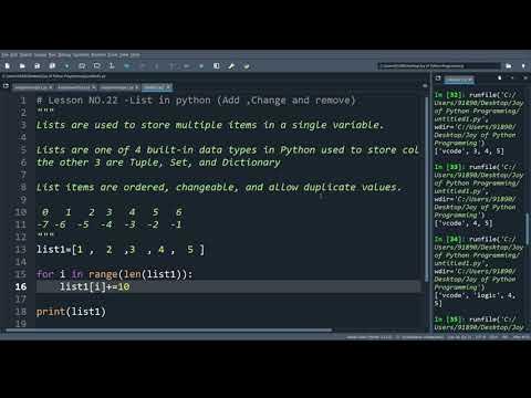 Lesson 22: List in python- part 2 | How to add , modify and delete ...