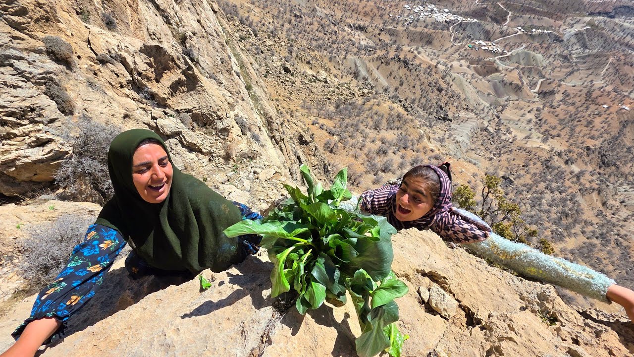 🥬🪨 Dangerous Wild Herb Harvesting on Rocky Mountains | Nomad Life Experience 🐏🌿