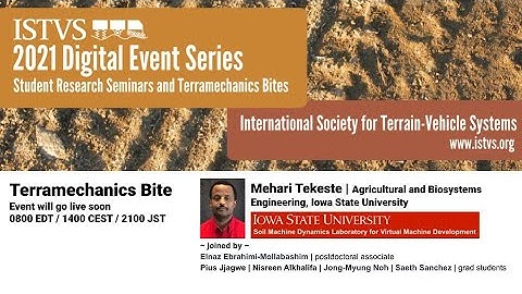 Professor Mehari Tekeste, University of Iowa | ISTVS Terramechanics Bite