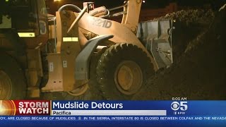 STORM COVERAGE: Crews work to clear Pacifica mudslide on Highway 1