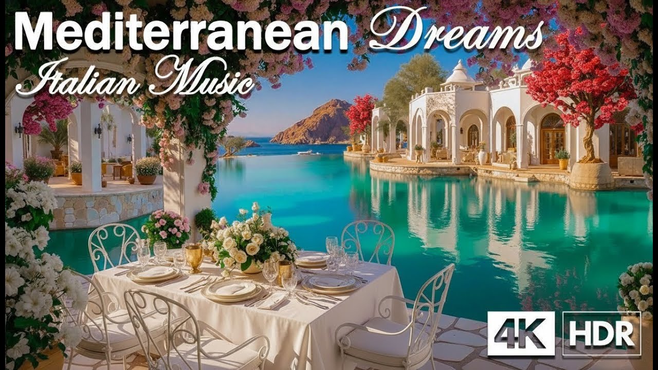 Amalfi Coast Italy 🌊 Relaxing Italian Music & Mediterranean Coastal Vibes 4K