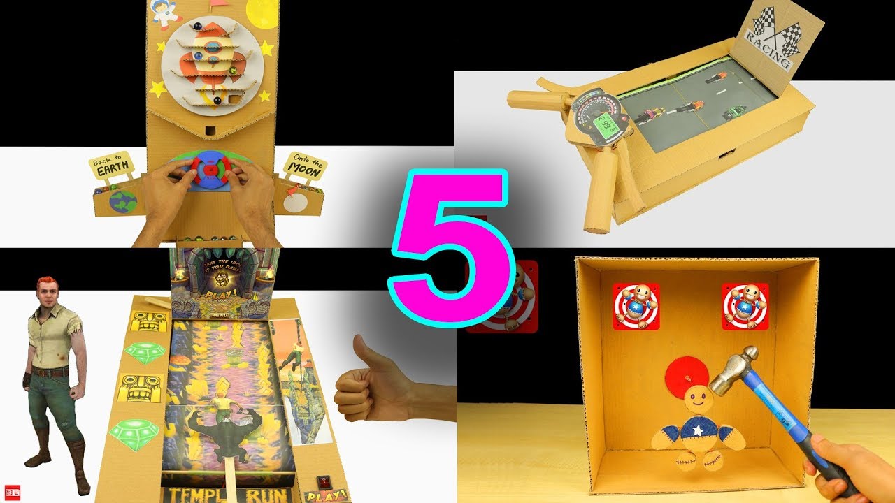 5 Amazing Cardboard Games Compilation YouTube
