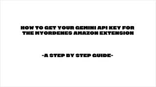 How to get your Gemini API key for the MyOrdenes extension // a step-by-step tutorial