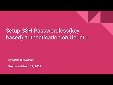 Ubuntu Passwordless SSH login