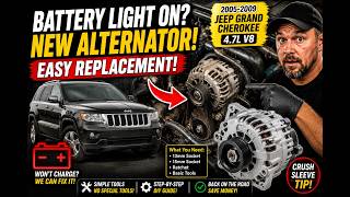 2005-2009 Jeep Grand Cherokee 4.7 Alternator Replacement in 7 minutes