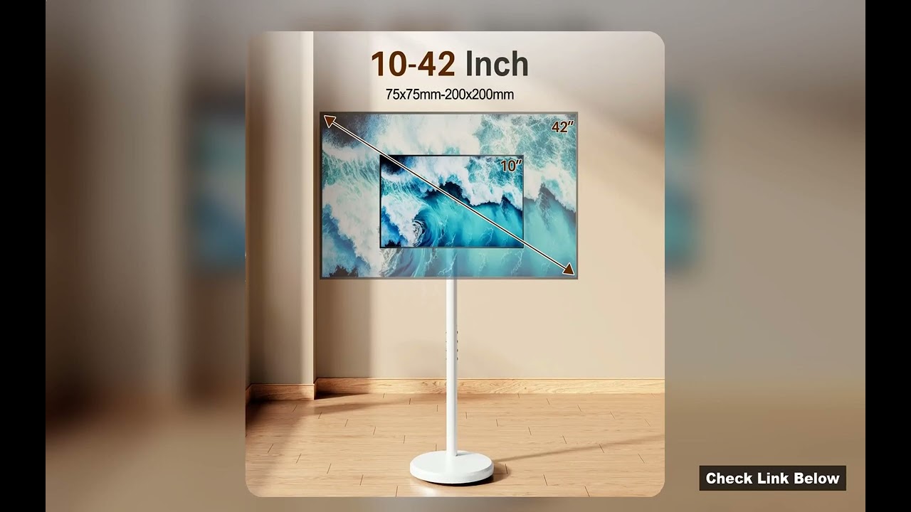 Adjustable Mobile TV Stand360 Rotating Floor Mount for 1042 OLEDLED ScreensPortraitLandscape Switch