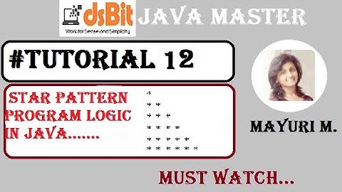 Tutorial12 | Star Pattern Program Logic in Java | Java Master | Mayuri Mali | Must Watch |