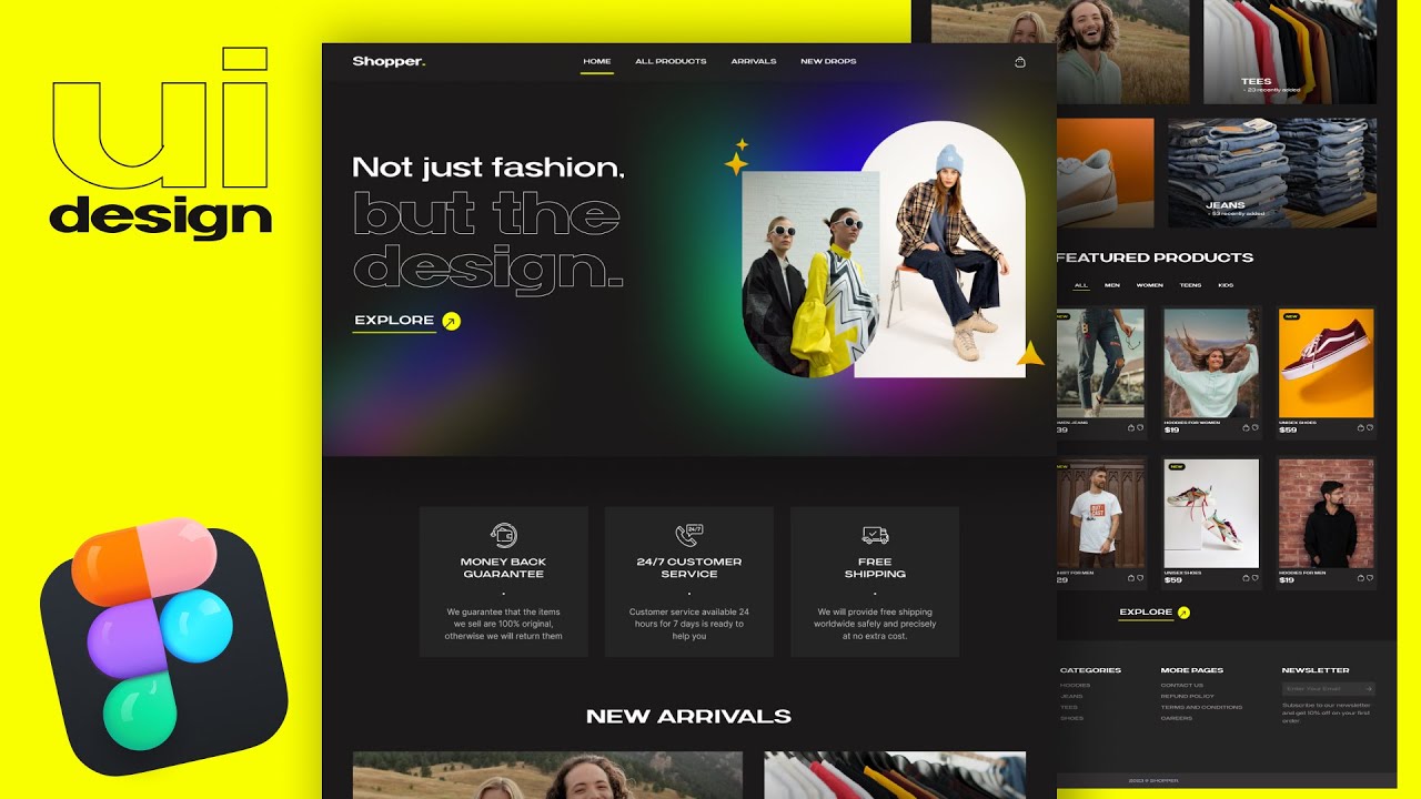 Fashion Ecommerce Website UI Design in Figma | UI Speed Design - YouTube