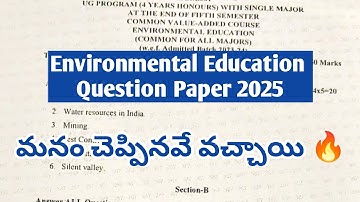 Degree Semester 5 - Environmental Education Exam Question Paper 2025 Important Questions Degree Exam