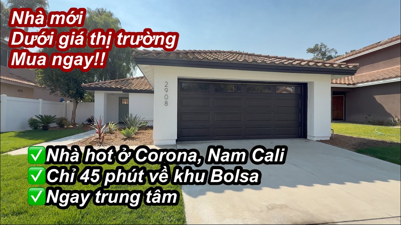 Nhà hot ở Corona, Nam Cali dưới giá thị trường ngay trung tâm | mới remodel 45 phút về khu Bolsa