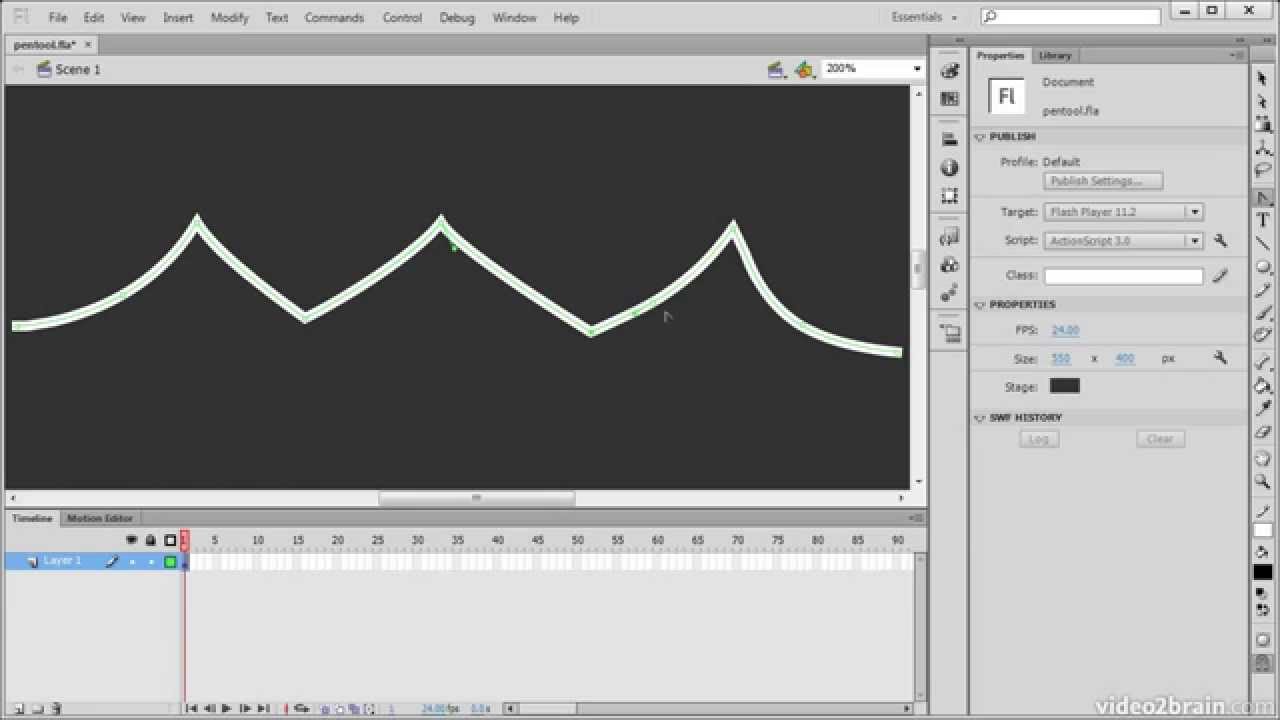Adobe Flash CS6: The Pen and Anchor Point Tools 23 Learn ByVideo - YouTube